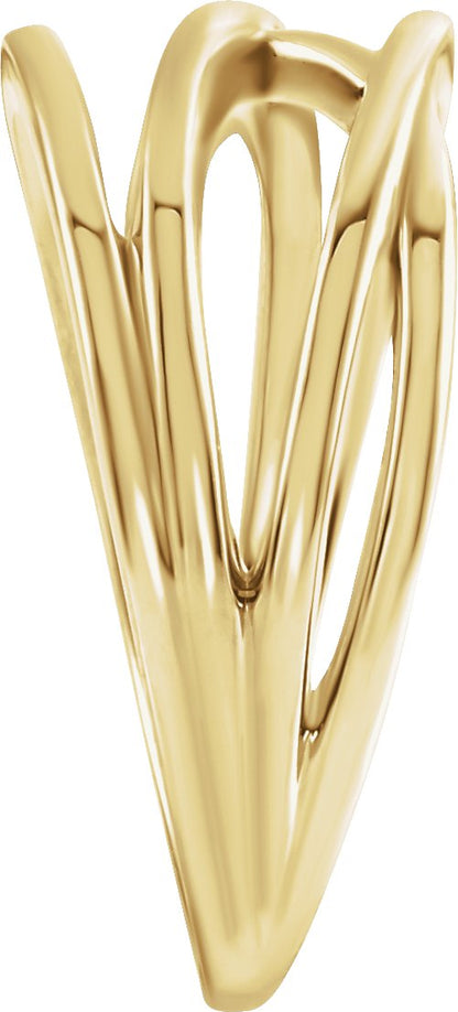 Lab-Grown Diamond Criss-Cross Ring - Yellow Gold - Lab Grown Diamond