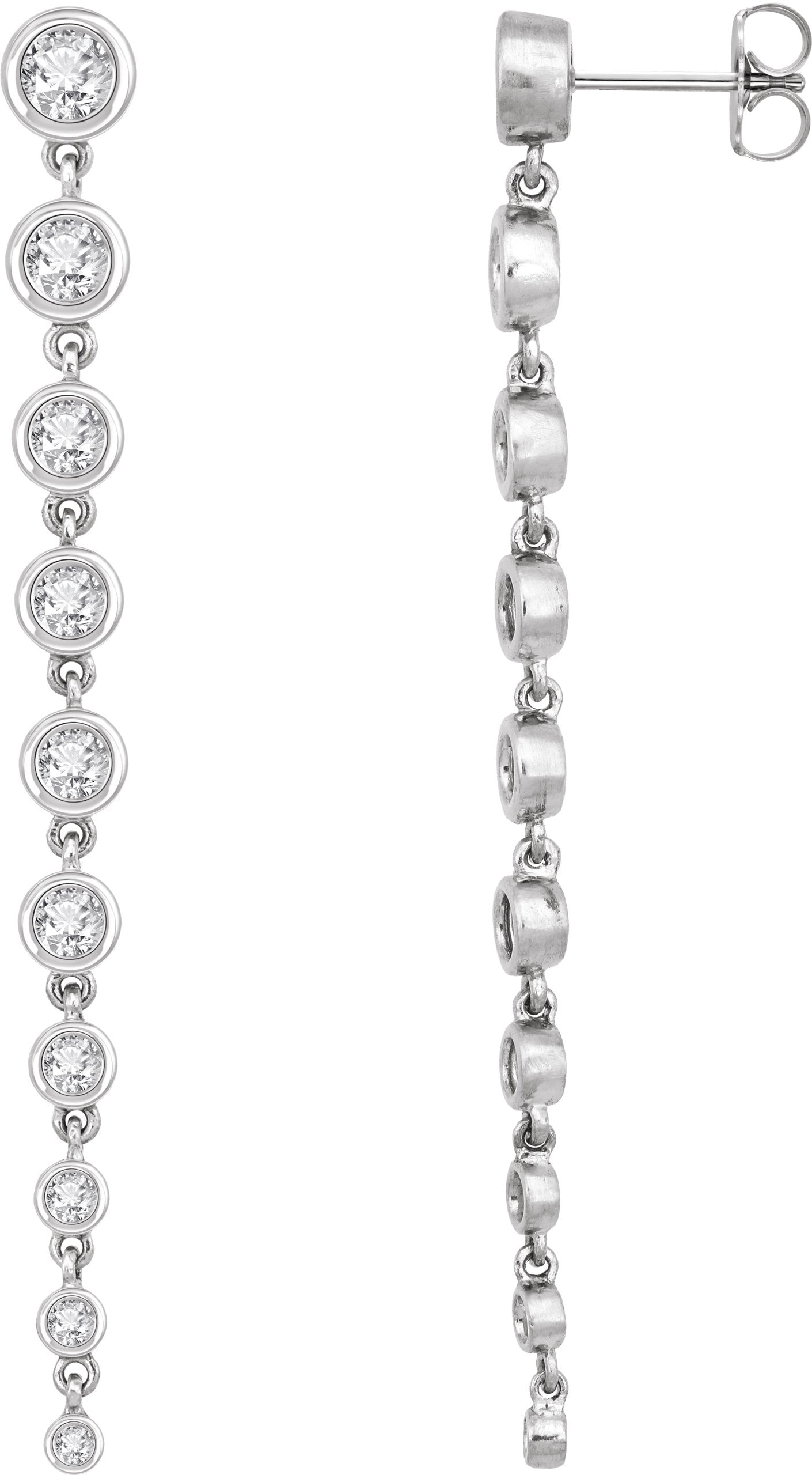 2 Ctw Lab-Grown Diamond Graduated Earrings