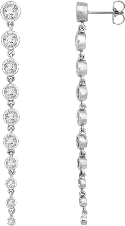 2 Ctw Lab-Grown Diamond Graduated Earrings