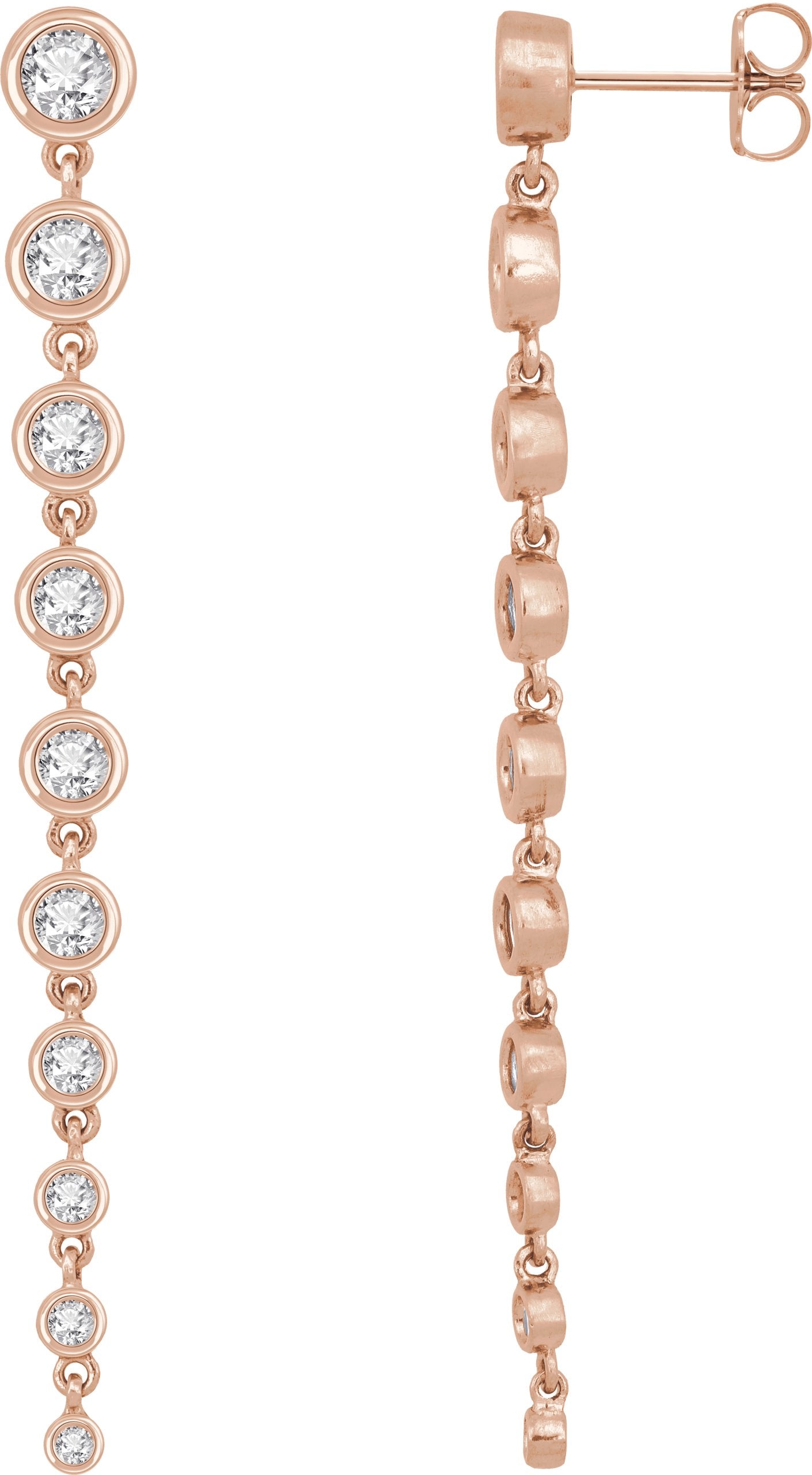 2 Ctw Lab-Grown Diamond Graduated Earrings