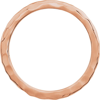 Hammered Stackable Ring - Rose Gold