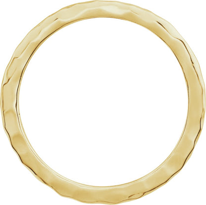 Hammered Stackable Ring - Yellow Gold