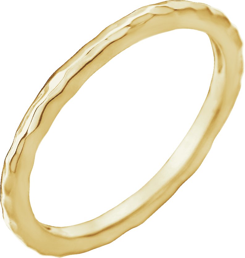 Hammered Stackable Ring - Yellow Gold