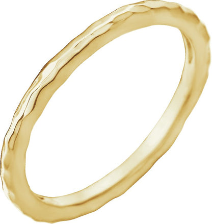 Hammered Stackable Ring - Yellow Gold