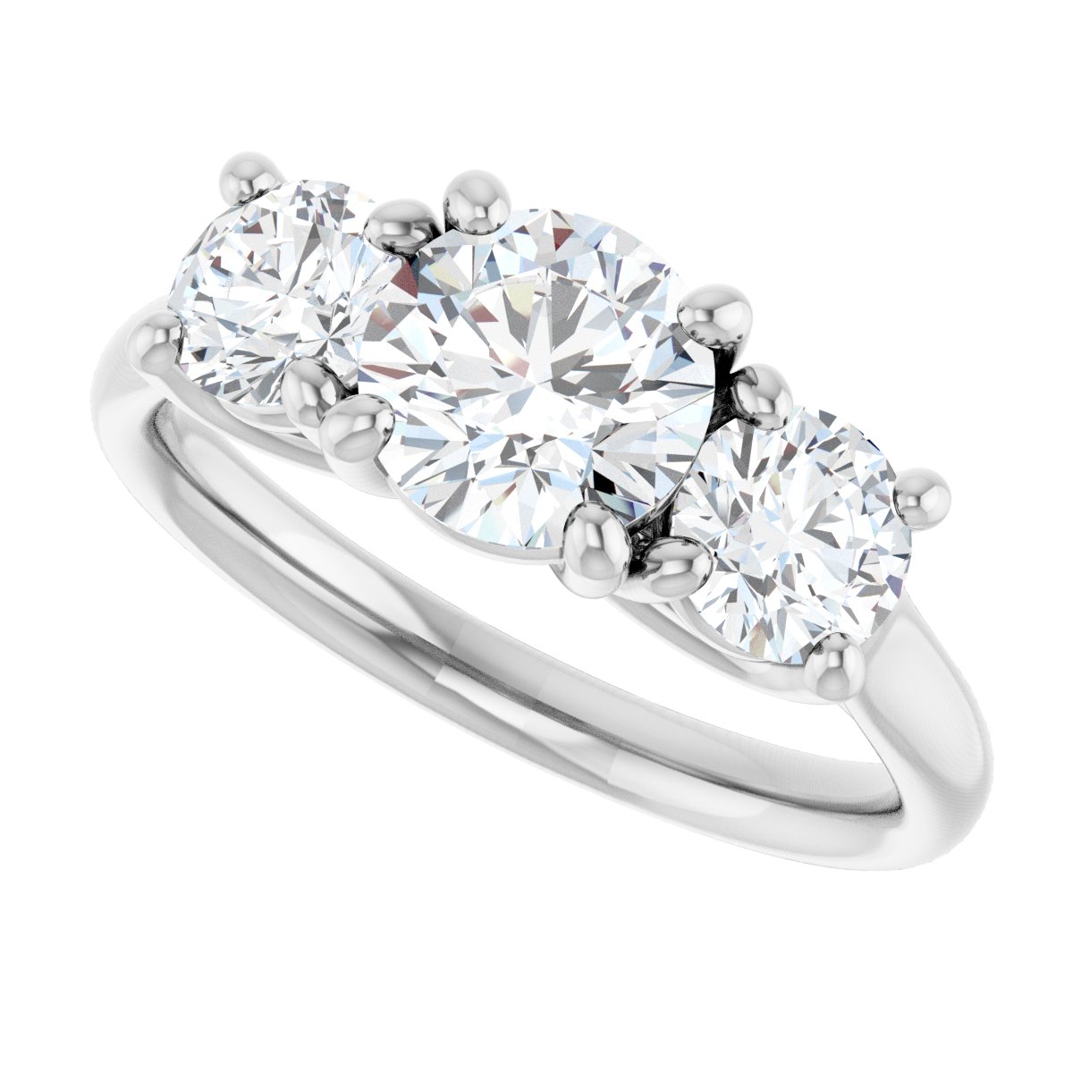 2 3/8 Ctw Emerald Lab-Grown Diamond Engagement Ring - White Gold - Lab Grown Diamond