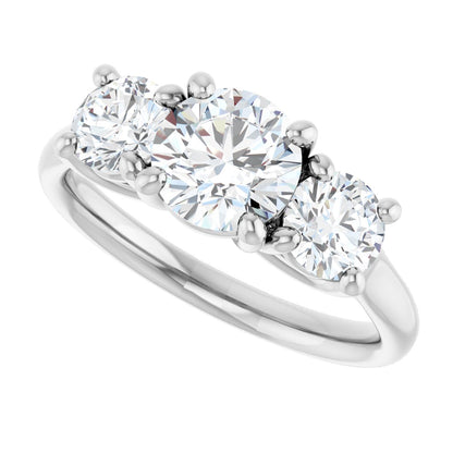3 1/2 Ctw Emerald Lab-Grown Diamond Engagement Ring - White Gold - Lab Grown Diamond