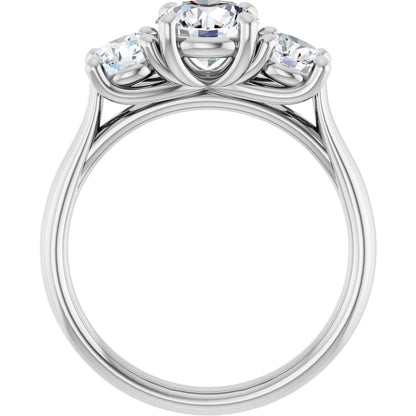 3 1/5 Ctw Lab-Grown Diamond Engagement Ring - White Gold - Lab Grown Diamond