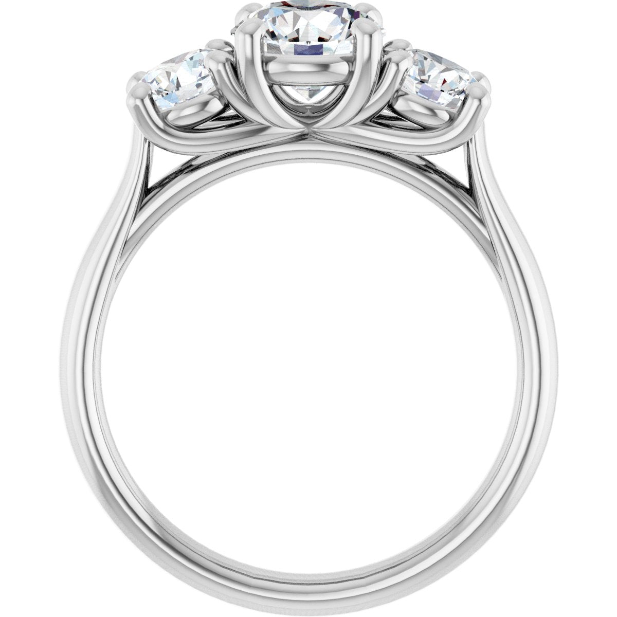 3 1/2 Ctw Emerald Lab-Grown Diamond Engagement Ring - White Gold - Lab Grown Diamond
