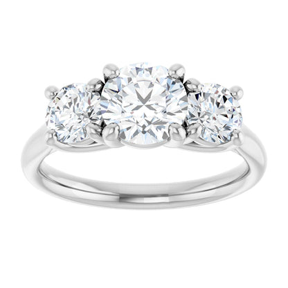 2 3/8 Ctw Emerald Lab-Grown Diamond Engagement Ring - White Gold - Lab Grown Diamond