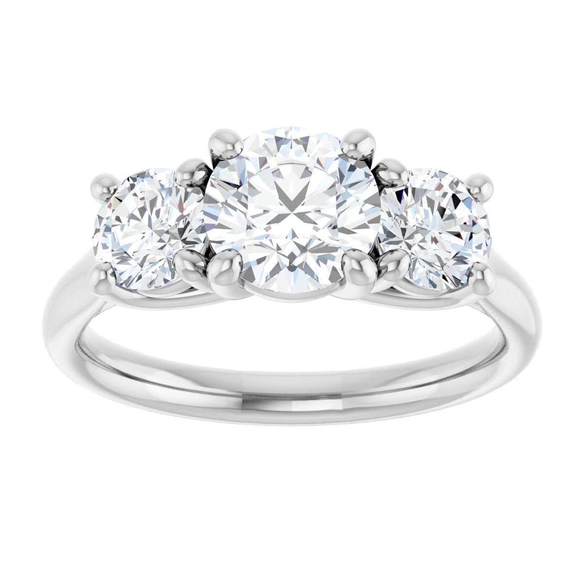 3 1/2 Ctw Emerald Lab-Grown Diamond Engagement Ring - White Gold - Lab Grown Diamond