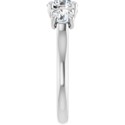 3 1/2 Ctw Emerald Lab-Grown Diamond Engagement Ring - White Gold - Lab Grown Diamond