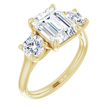 3 1/2 Ctw Emerald Lab-Grown Diamond Engagement Ring