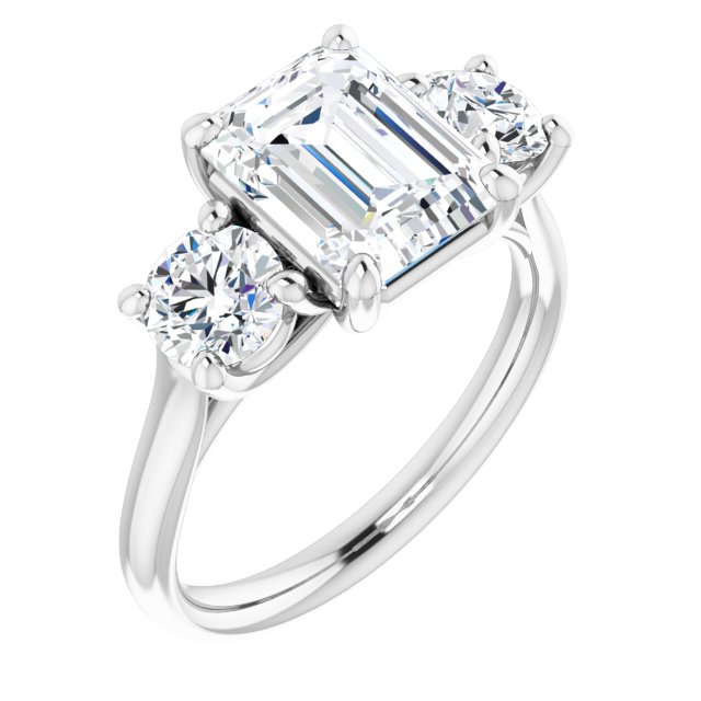 3 1/2 Ctw Emerald Lab-Grown Diamond Engagement Ring