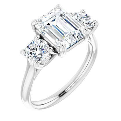 3 1/2 Ctw Emerald Lab-Grown Diamond Engagement Ring