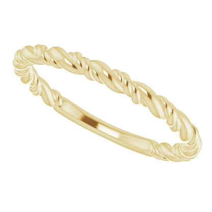 Stackable Rope Ring - Yellow Gold