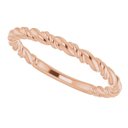 Stackable Rope Ring - Rose Gold