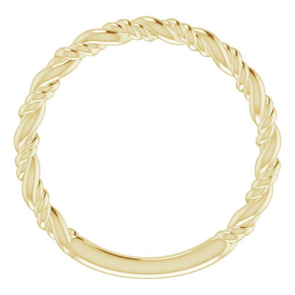 Stackable Rope Ring - Yellow Gold