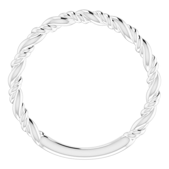 Stackable Rope Ring - White Gold