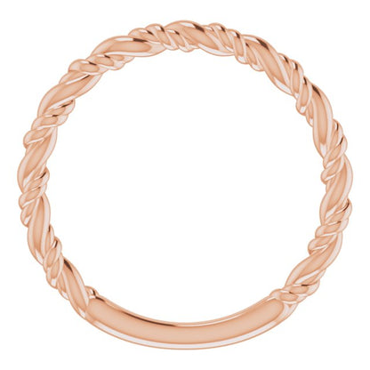 Stackable Rope Ring - Rose Gold