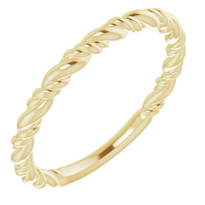 Stackable Rope Ring - Yellow Gold