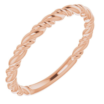 Stackable Rope Ring - Rose Gold