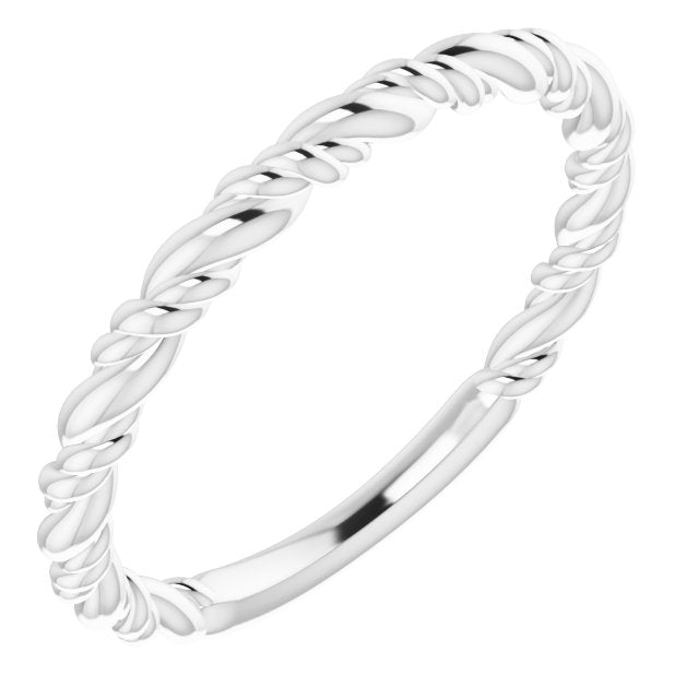 Stackable Rope Ring - White Gold