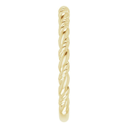 Stackable Rope Ring - Yellow Gold
