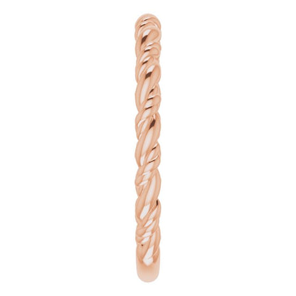 Stackable Rope Ring - Rose Gold