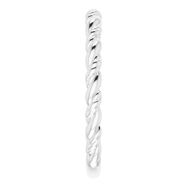 Stackable Rope Ring - White Gold