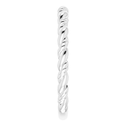 Stackable Rope Ring - White Gold