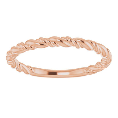 Stackable Rope Ring - Rose Gold