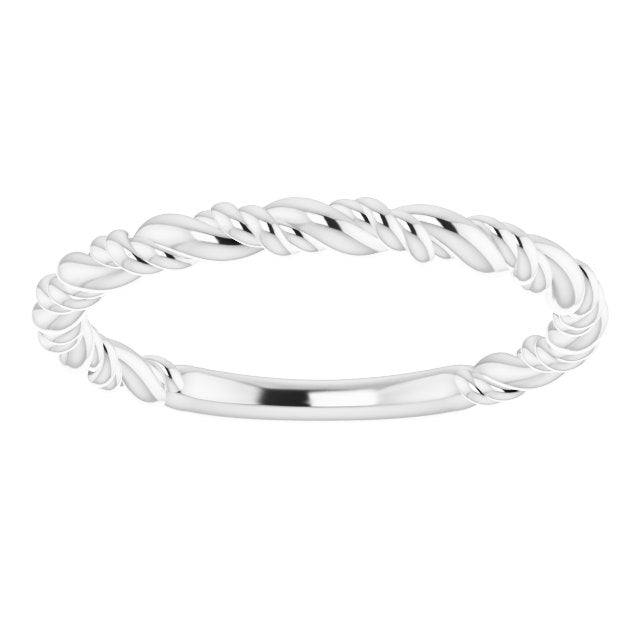 Stackable Rope Ring - White Gold