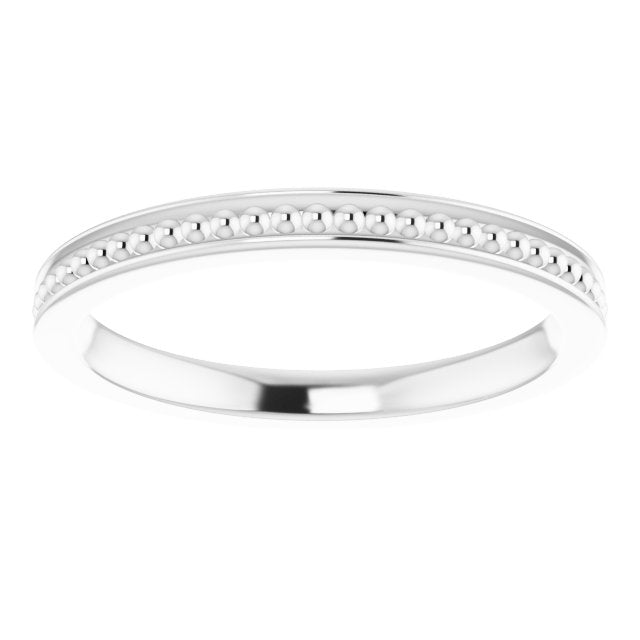 Stackable Bead Ring - White Gold