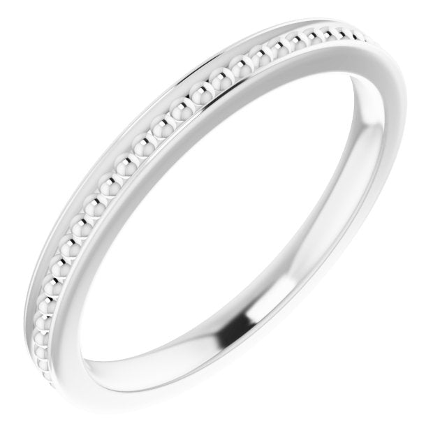 Stackable Bead Ring - White Gold