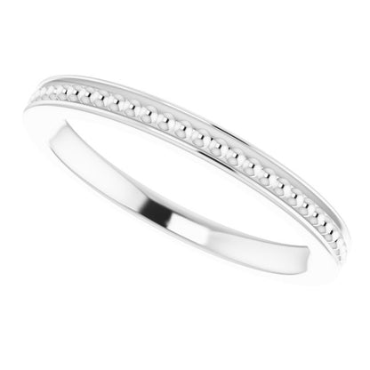 Stackable Bead Ring - White Gold