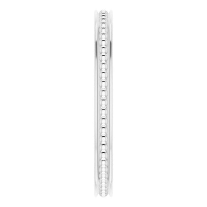 Stackable Bead Ring - White Gold