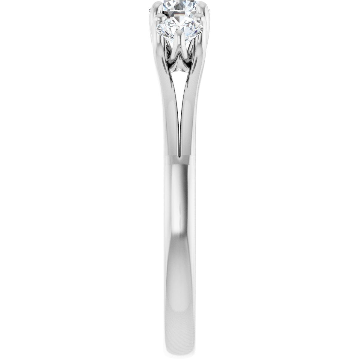 7/8 Ctw Lab-Grown Diamond Three-Stone Engagement Ring - White Gold - Lab Grown Diamond