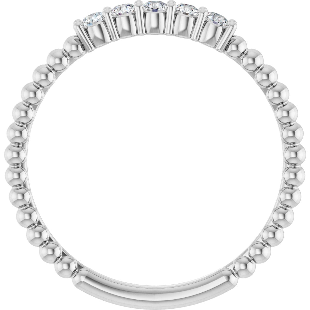 1/6 Ctw Lab-Grown Diamond Stackable Ring - White Gold