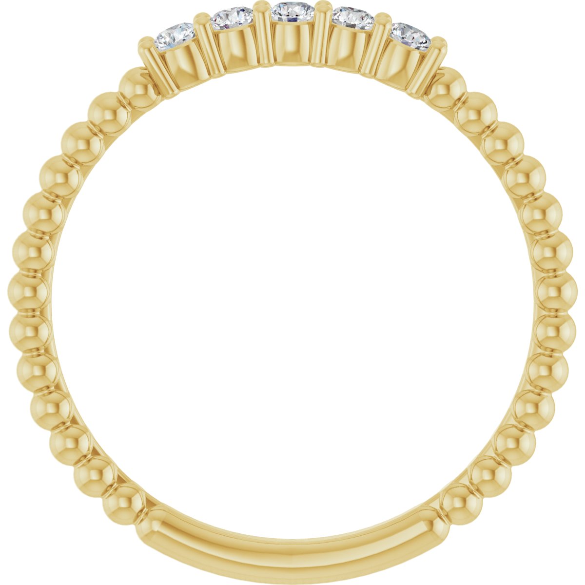 1/6 Ctw Lab-Grown Diamond Stackable Ring - Yellow Gold
