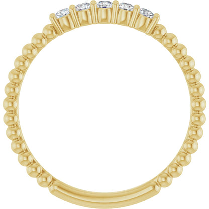 1/6 Ctw Lab-Grown Diamond Stackable Ring - Yellow Gold