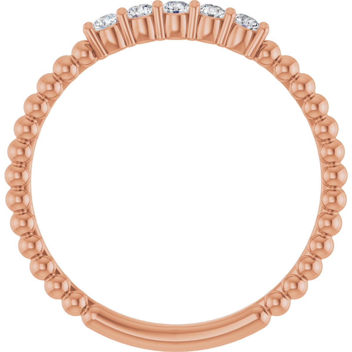 1/6 Ctw Lab-Grown Diamond Stackable Ring - Rose Gold