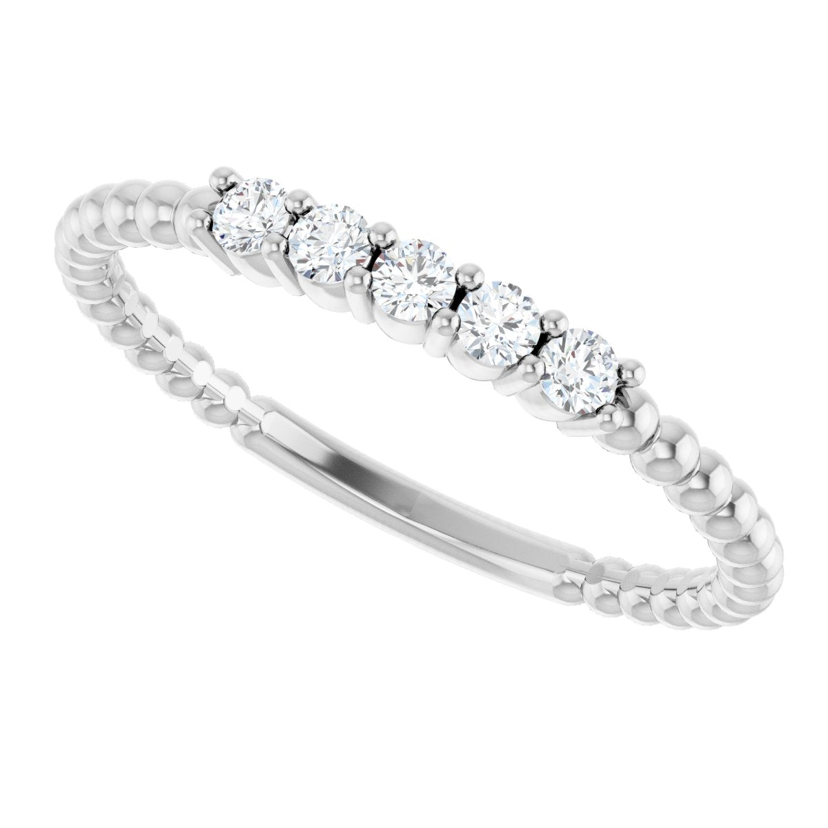 1/6 Ctw Lab-Grown Diamond Stackable Ring - White Gold