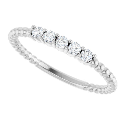 1/6 Ctw Lab-Grown Diamond Stackable Ring - White Gold