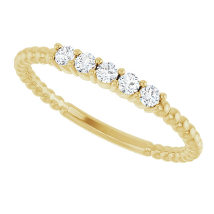 1/6 Ctw Lab-Grown Diamond Stackable Ring - Yellow Gold