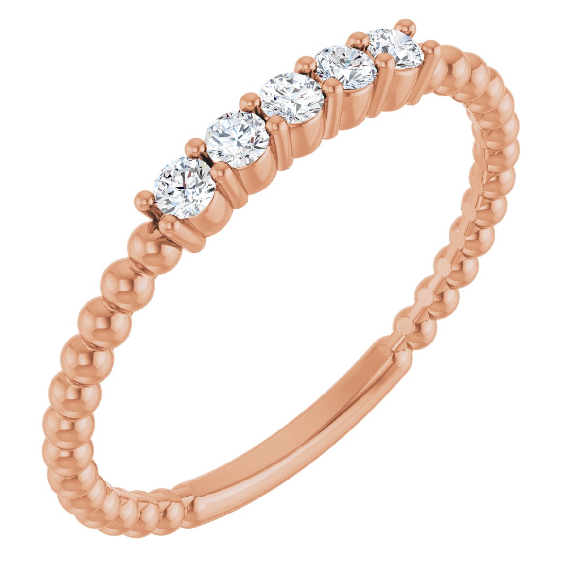 1/6 Ctw Lab-Grown Diamond Stackable Ring - Rose Gold