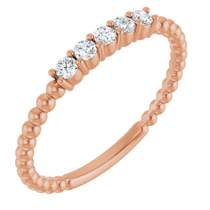 1/6 Ctw Lab-Grown Diamond Stackable Ring - Rose Gold