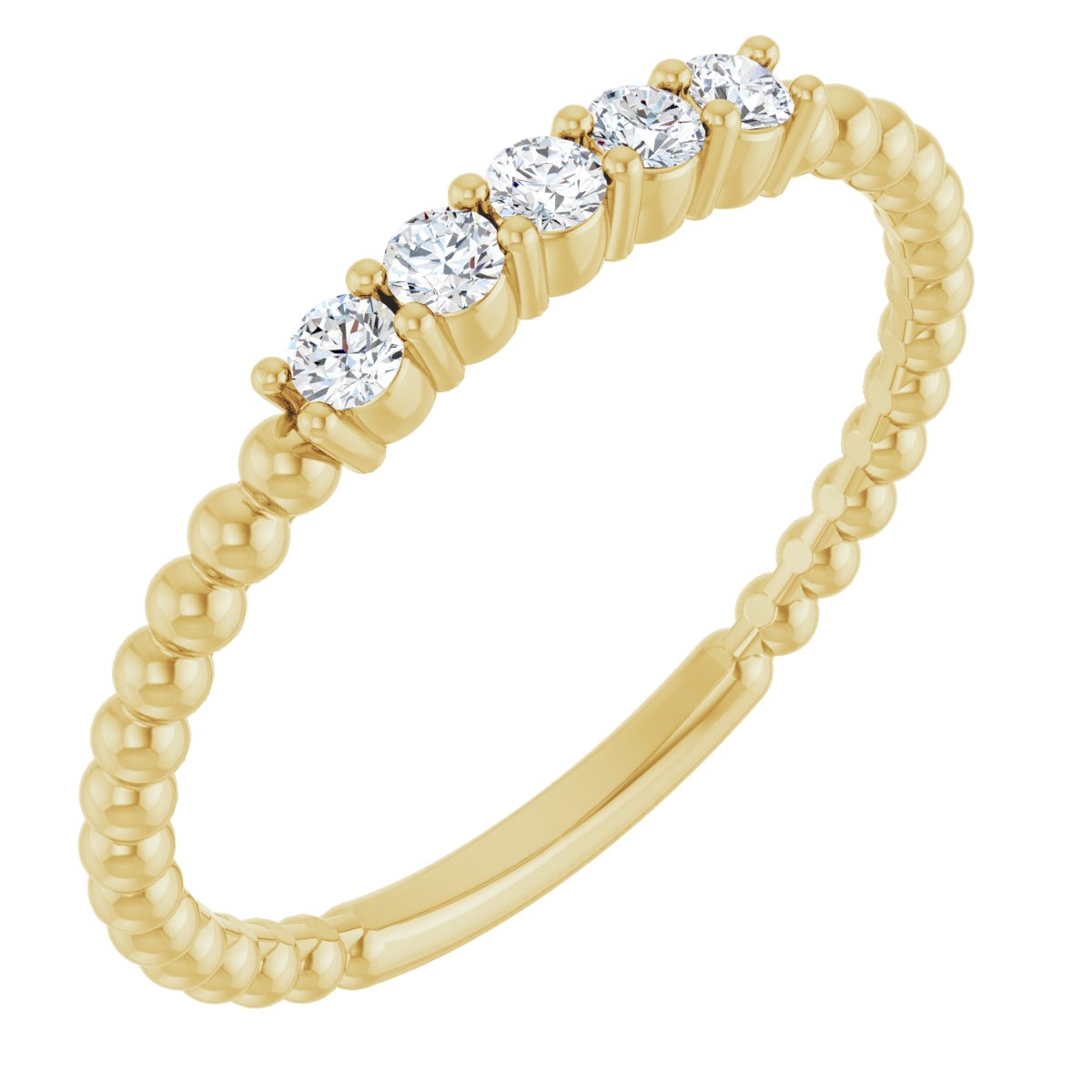 1/6 Ctw Lab-Grown Diamond Stackable Ring - Yellow Gold