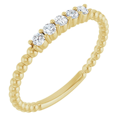 1/6 Ctw Lab-Grown Diamond Stackable Ring - Yellow Gold