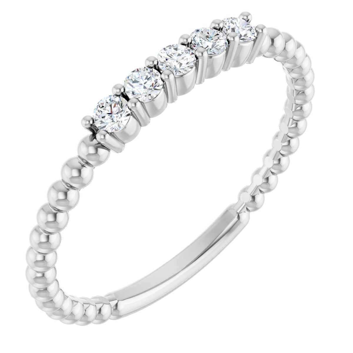 1/6 Ctw Lab-Grown Diamond Stackable Ring - White Gold