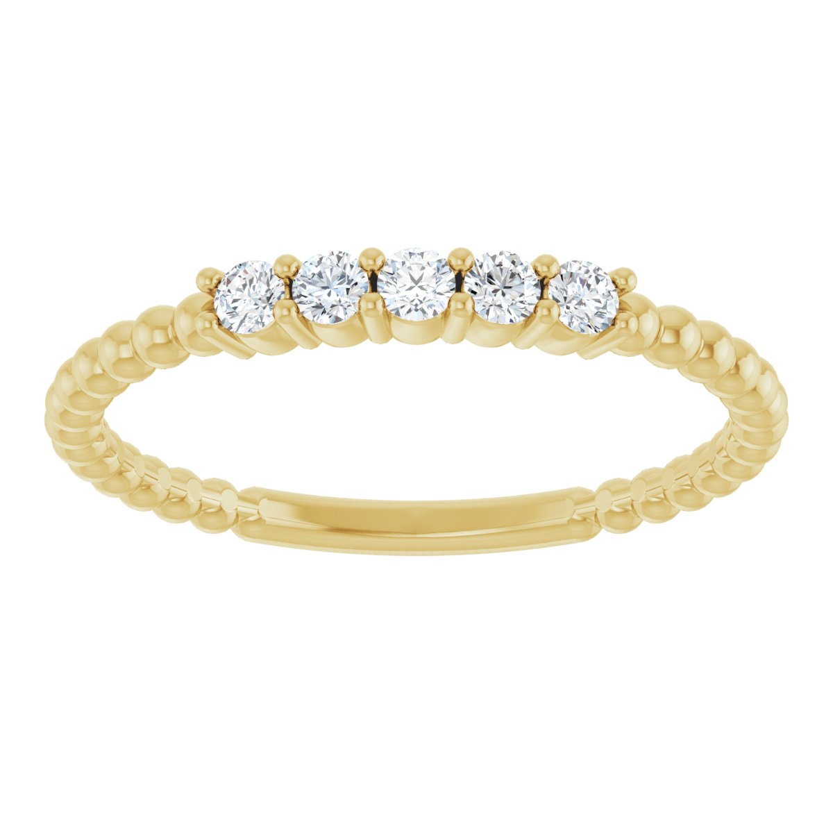 1/6 Ctw Lab-Grown Diamond Stackable Ring - Yellow Gold